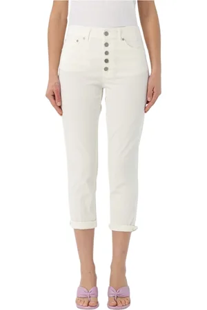 Dondup Jeans, Dame, Hvid, W27, Smykke Knap Koons Bukser