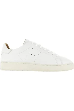 Hogan Sko, Herre, Hvid, 40 1/2 EU, Læder, Hvide Lædersneakers med Perforeret Side