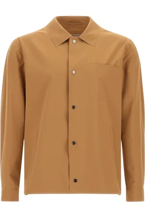 HERNO Skjorte, Herre, Brun, L, Uld, Essence Shacket til stilfulde outfits