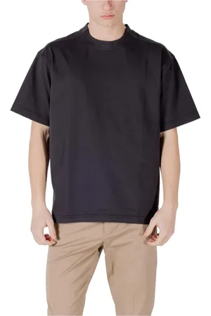 HUGO BOSS Top, Herre, Sort, L, Bomuld, Sort Bomulds T-Shirt med Rund Hals