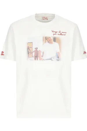 MC2 SAINT BARTH Top, Herre, Hvid, XL, Bomuld, Bomuldst-shirt med Scooter Print