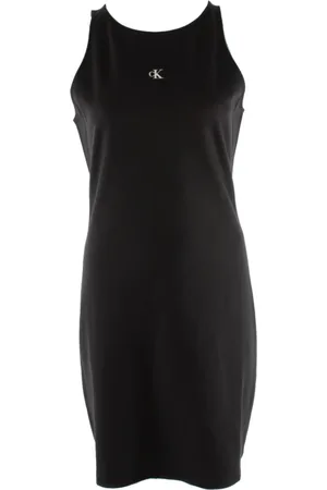 Calvin Klein Kjole, Dame, Sort, L, Sort kjole til kvinder