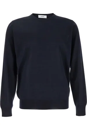 LARDINI Sweathshirts & Hoodies, Herre, Blå, M, Uld, Stilfulde Sweaters med Girocollo ML