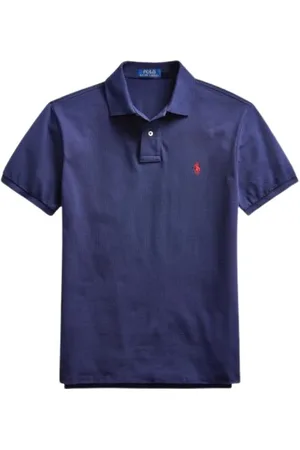 Ralph Lauren Top, Herre, Blå, M, Bomuld, Slim Fit Mesh Polo Shirt