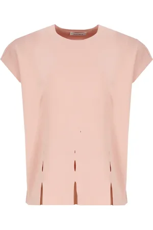 KANGRA CASHMERE Top, Dame, Lyserød, M, Cashmere, Cashmere Viscose T-shirt med Frynser