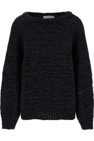 Serafini Strik, Dame, Sort, XS, Polyester, Sort Strik Trøje Langærmet