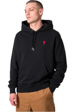 Ami Sweathshirts & Hoodies, Herre, Sort, S, Bomuld, bomuldshættetrøje - Sort