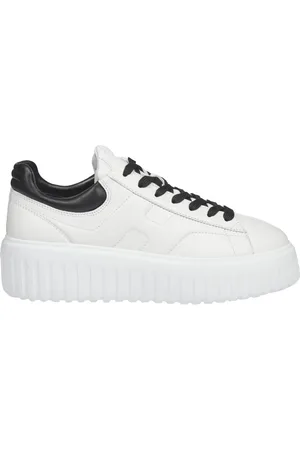 Hogan Sko, Dame, Hvid, 38 1/2 EU, Læder, Hvide Lædersneakers med H-striber