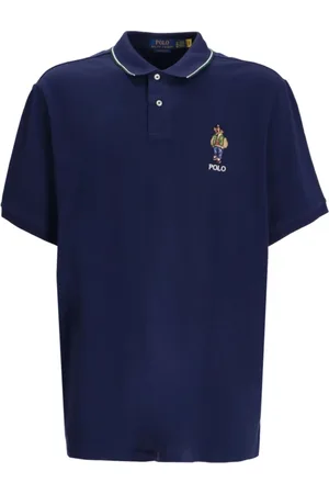 Ralph Lauren Top, Herre, Blå, L, Bomuld, Blå Kortærmet Casual Polo Skjorte