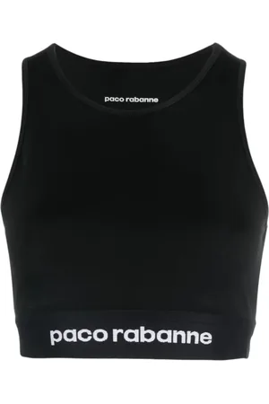 Paco rabanne Top, Dame, Sort, L, Nylon, Sort Casual Kvinders Crop Top