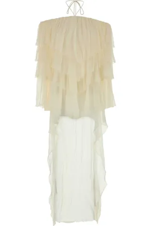 BLUMARINE Kjole, Dame, , XS, Ivory Crepe Kjole til Kvinder