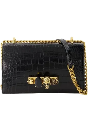 Alexander McQueen Taske, Dame, Sort, ONE SIZE, Uld, Sorte læder skuldertasker