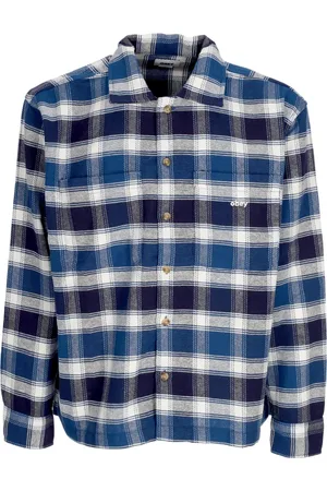 Obey Skjorte, Herre, Flerfarvet, XL, Bomuld, Navy/Multi Vævet Skjorte med Lommer