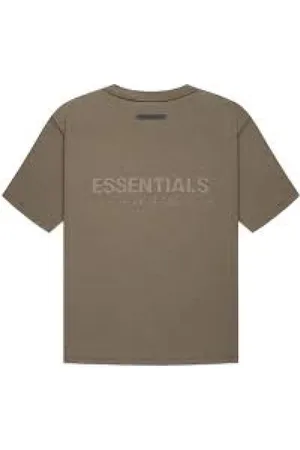 FEAR OF GOD Top, Herre, Brun, L, Bomuld, Høst T-shirt med ikonisk Essentials design