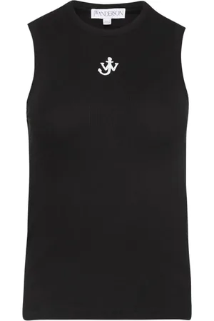 J.W.Anderson Top, Dame, Sort, XS, Bomuld, Anker Broderi Top