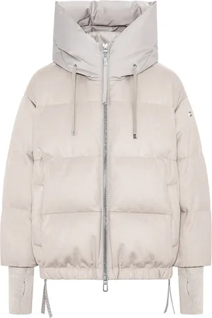 Duno Jakke, Dame, Hvid, L, Uld, Kort Oversized Puffer Jakke