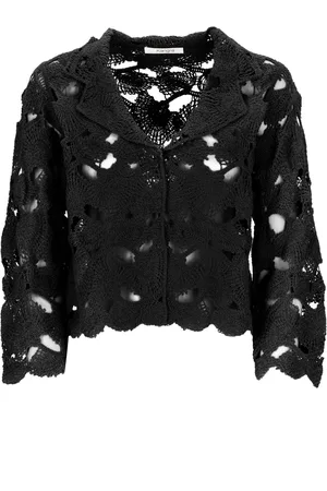 KANGRA CASHMERE Strik, Dame, Sort, S, Bomuld, Sort Cashmere Bomuld Blonde Trøje