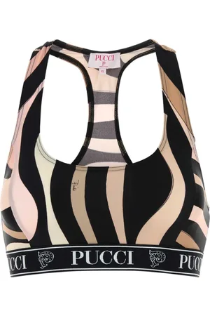 Emilio Pucci Sport, Dame, Flerfarvet, XS, Uld, Trykt Stræk Crop Top