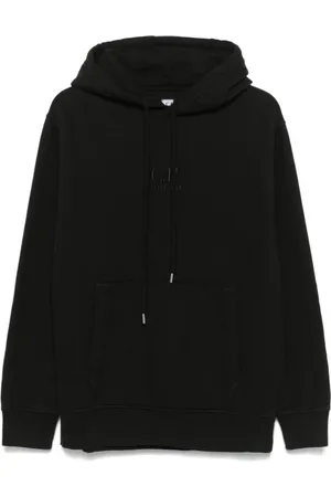 C.P. Company Sweathshirts & Hoodies, Herre, Sort, L, Bomuld, Sort Logo Hættetrøje