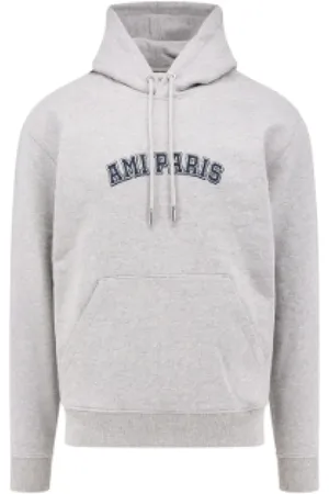 Ami Sweathshirts & Hoodies, Herre, Grå, L, Afslappet hættetrøje til mænd