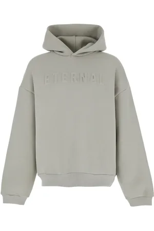 FEAR OF GOD Sweathshirts & Hoodies, Herre, Grå, L, Bomuld, Eternal Grå Hoodie med Logo Patch