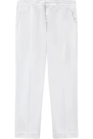 FAY Bukser, Herre, Hvid, W34, Bomuld, Slim Gabardine Stretch Bukser