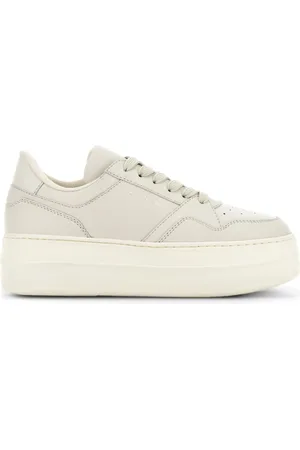 Hogan Sko, Dame, Grå, 37 1/2 EU, Læder, Beige Læder Panel Sneakers