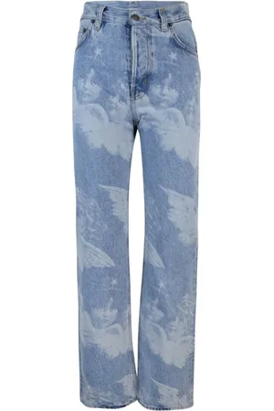 Fiorucci Jeans, Dame, Blå, W26, Bomuld, Højtaljede knaplukkede blå jeans