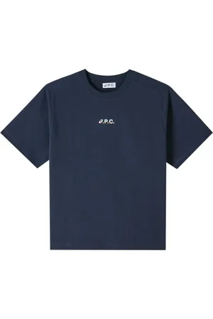 A.P.C. Top, Herre, Blå, M, Tyl, Navy Logo T-Shirt Wind Style