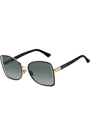 Jimmy Choo Tilbehør, Dame, Gul, ONE SIZE, Uld, Kvinders Bicolor Metal Solbriller med UV-beskyttelse