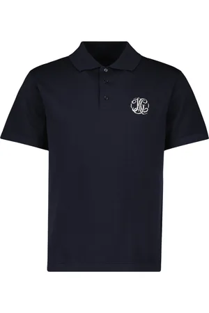 Givenchy Top, Herre, Blå, M, Bomuld, Broderet Polo Skjorte Blå Forår-Sommer 2025