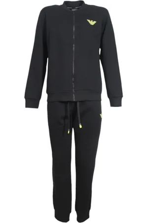 Emporio Armani Sport, Herre, Sort, S, Bomuld, Zip Hoodie Sæt Bomuld Polyester