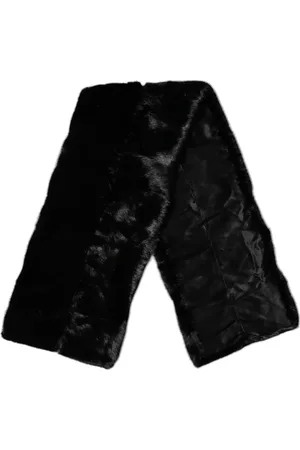 Dolce & Gabbana Tilbehør, Dame, Sort, ONE SIZE, Sort Pels Sjal Hals Wrap Tørklæde