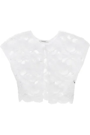 KANGRA CASHMERE Strik, Dame, Hvid, S, Bomuld, Hvid Cashmere Bomuld Sweater Kvinde