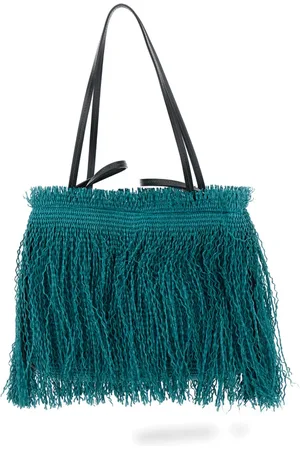 Anita Bilardi Taske, Dame, Grøn, ONE SIZE, Grøn Shopper med Frynser Design