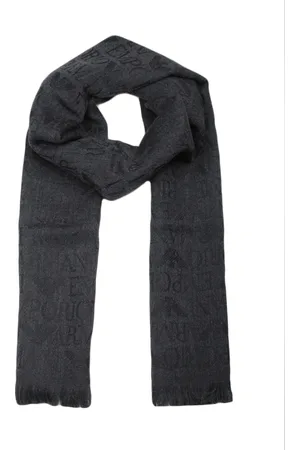 Emporio Armani Tilbehør, Herre, Grå, ONE SIZE, Uld, Uldtørklæde med frynsede kanter