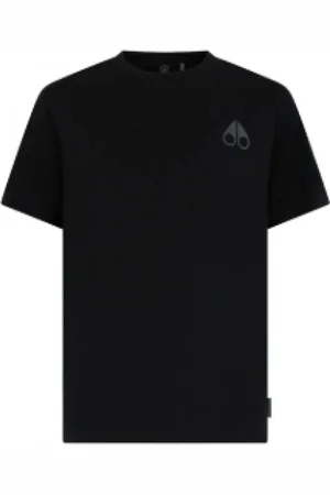 Moose Knuckles Top, Herre, Sort, M, Bomuld, Afslappet Bomuld T-shirt til Hverdagsbrug