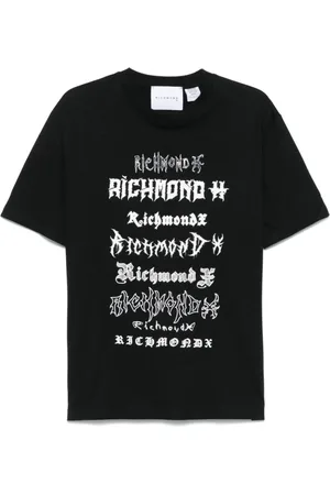 John Richmond Top, Herre, Sort, M, Sort Crew Neck T-shirts og Polos