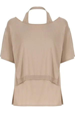 KANGRA CASHMERE Strik, Dame, Brun, XS, Bomuld, Brun Cashmere Bomuld T-shirt Rund Hals