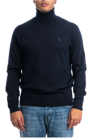 Ralph Lauren Strik, Herre, Blå, 2XL, Uld, Trøje Turtleneck