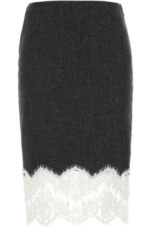 BLUMARINE Nederdel, Dame, Grå, XS, Kul Stretch Viskose Blandingsnederdel