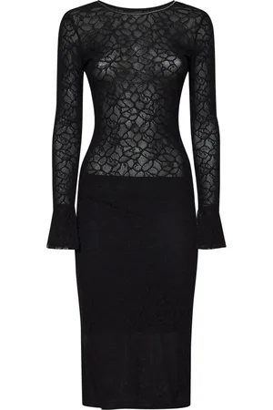 Pinko Kjole, Dame, Sort, XS, Uld, Sorte Kjoler Elegant Stil