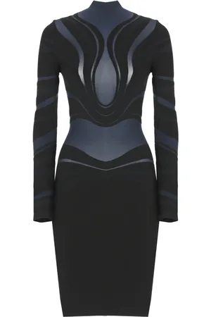 Wolford Kjole, Dame, Sort, M, Elegant Sort Kjole Høj Hals Lange Ærmer