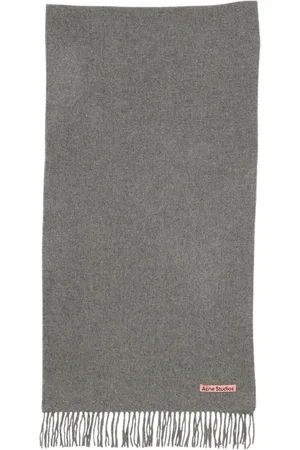 Acne Studios Tilbehør, Dame, Grå, ONE SIZE, Uld, Grå Uld Frynse Tørklæde