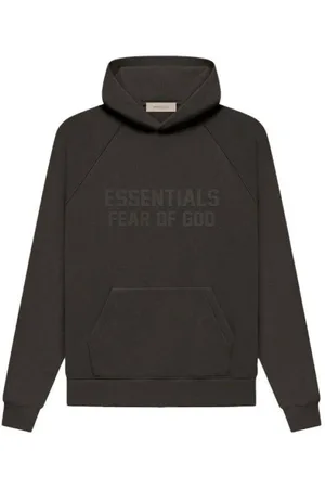 FEAR OF GOD Sweathshirts & Hoodies, Herre, Grå, S, Uld, Essentials Off Black Hoodie Fw22