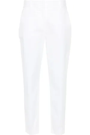 ELEVENTY Bukser, Dame, Hvid, L, Bomuld, Elegant Hvide Bukser New York Stil