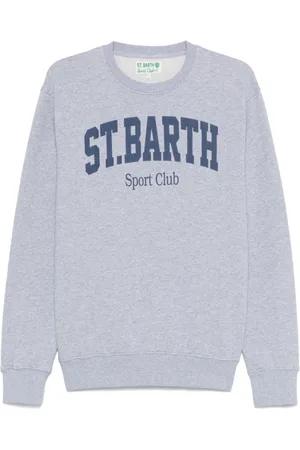 MC2 SAINT BARTH Sweathshirts & Hoodies, Herre, Grå, M, Uld, Multifarvet sweater med logoprint