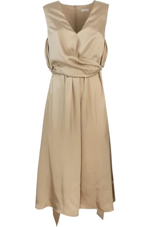 Liu Jo Kjole, Dame, , S, Polyester, V-hals Midi Kjole i Polyester