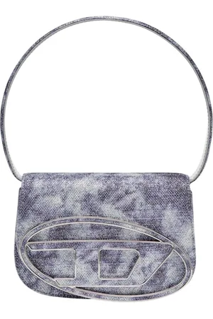 Diesel Taske, Dame, Blå, ONE SIZE, Uld, Skulder taske i glitter stof med marmor print