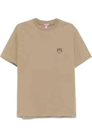 Kenzo Top, Herre, Brun, M, Bomuld, Brun Tiger Broderet T-shirt